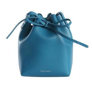 Mansur Gavriel NWOT Mini Mini Bucket Bag Teal Saffiano Leather